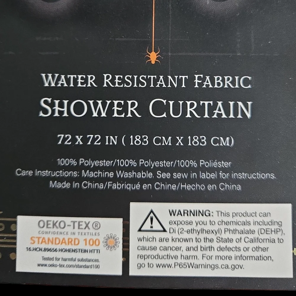 Spooky Lane Halloween Water Resistant Fabric Shower Curtain